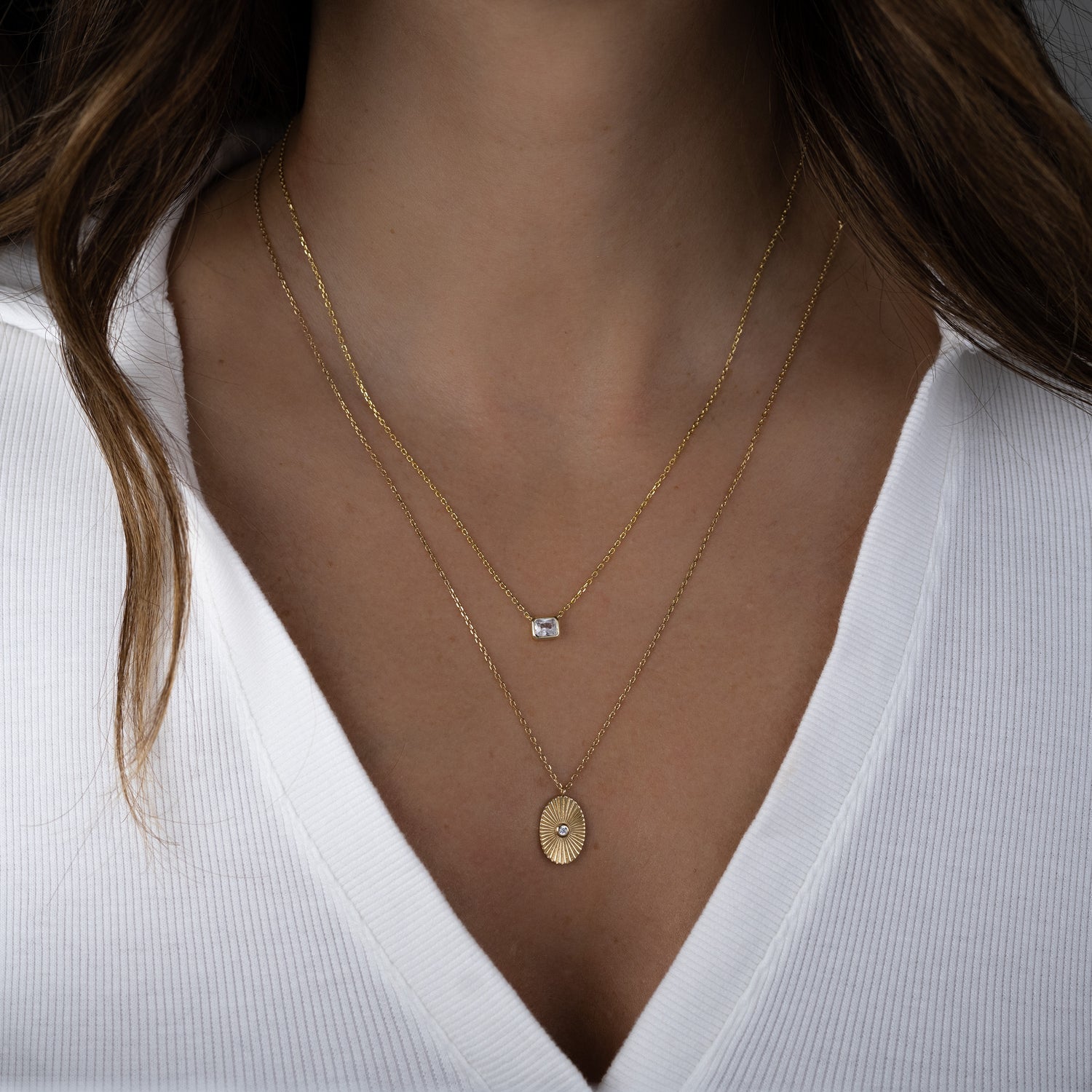Radiant Bezel Necklace