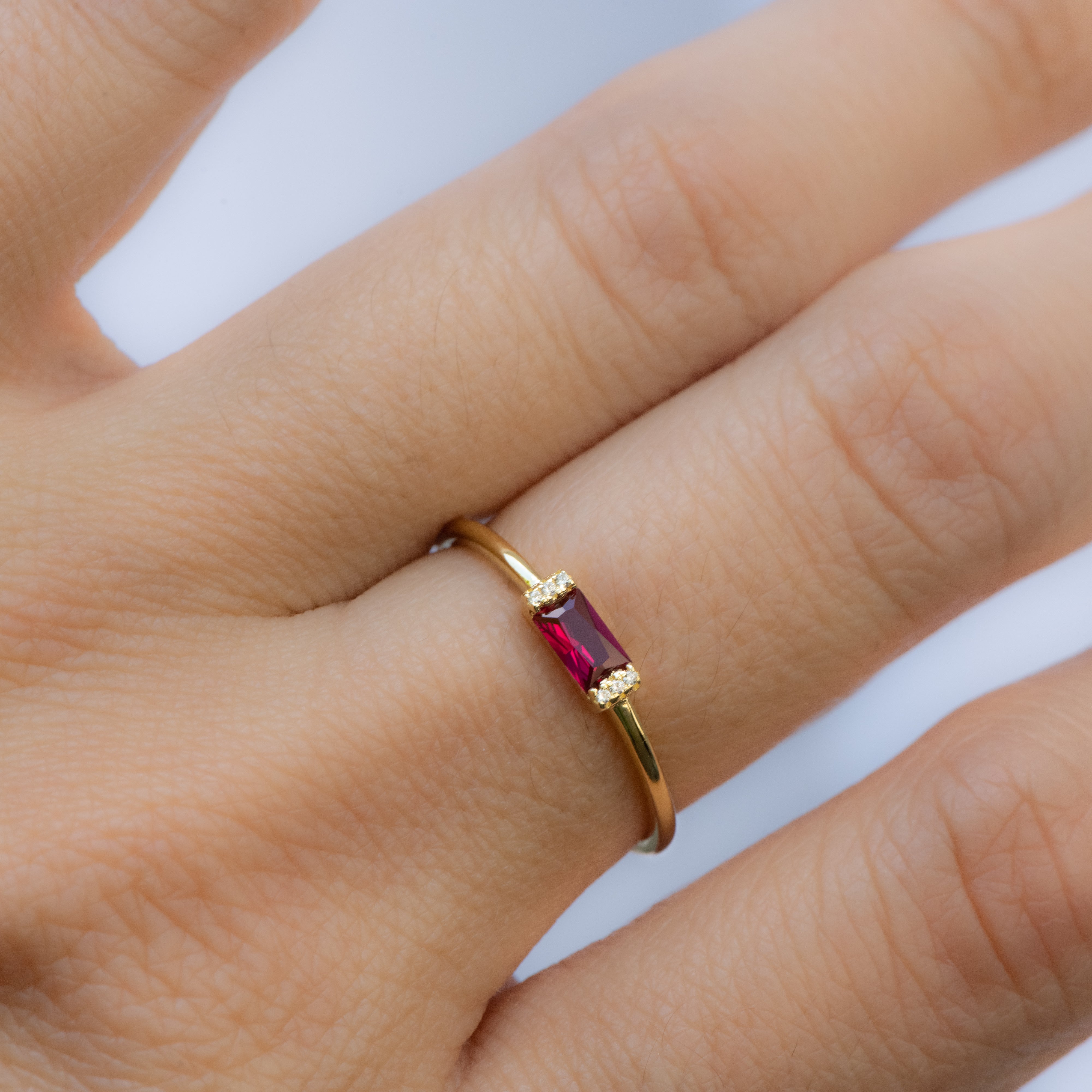 Baguette on sale ruby ring