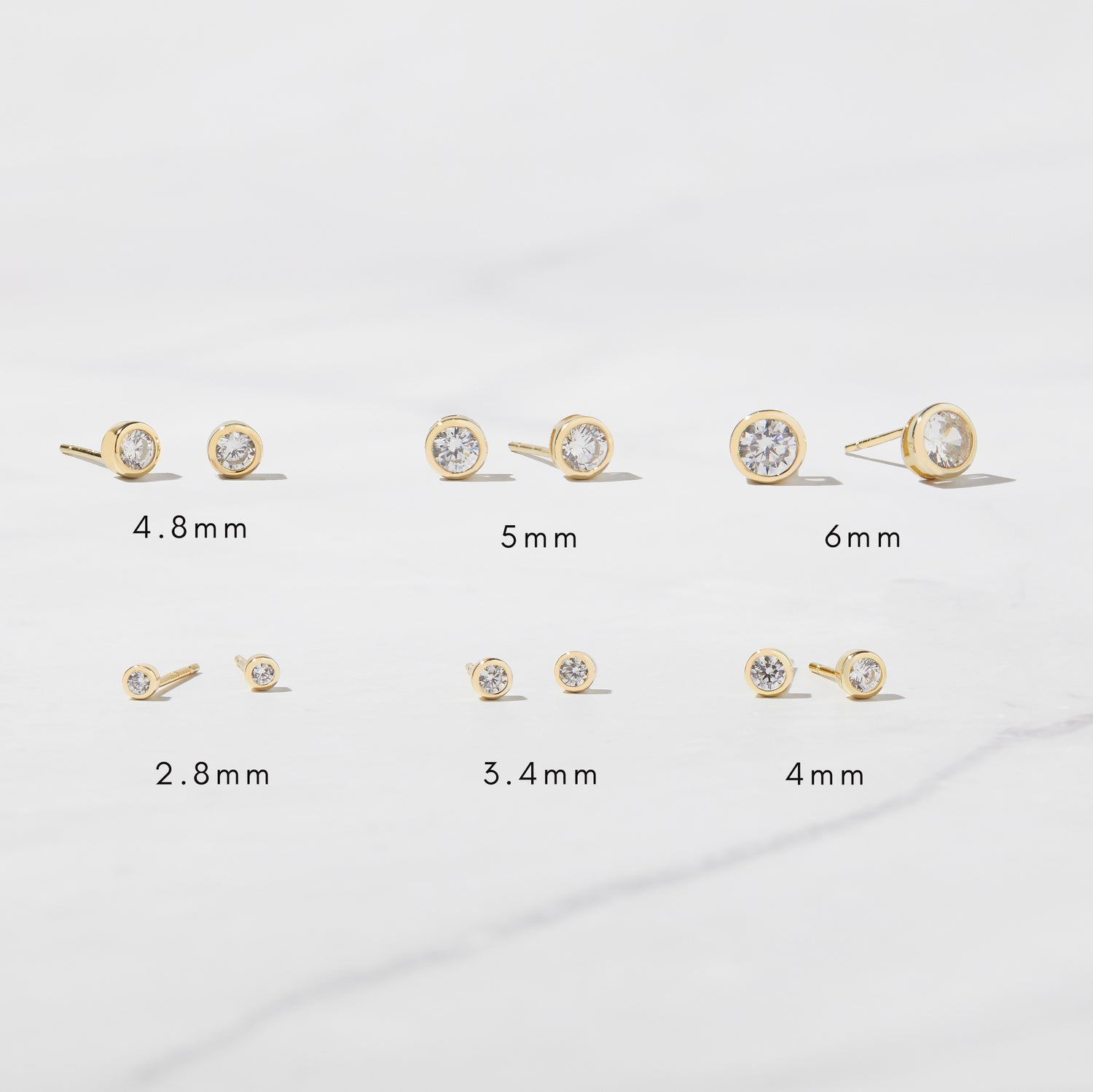 Diamond Bezel Stud Earrings