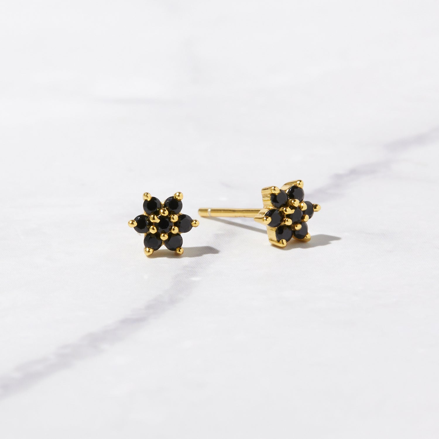 Black Flower Studs