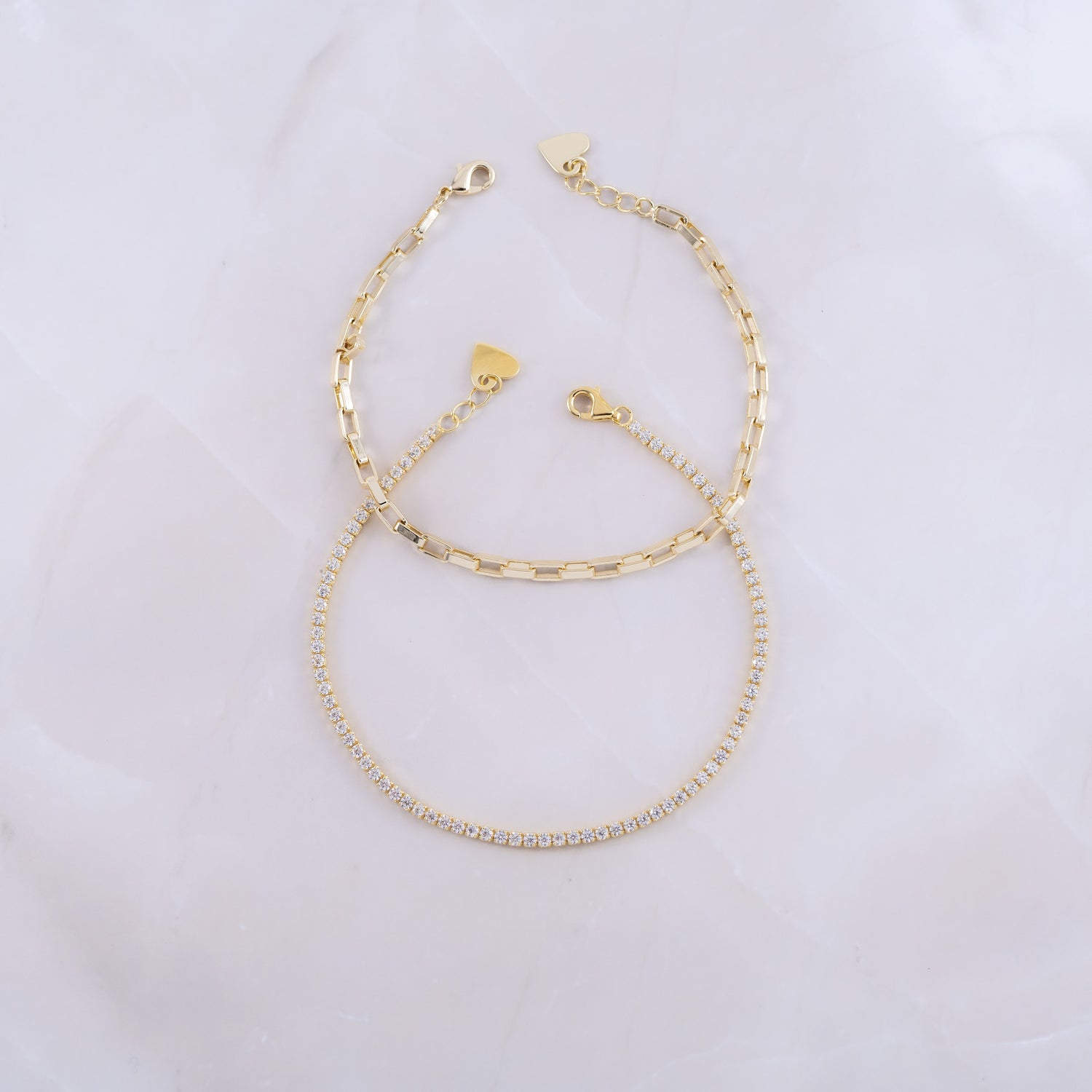 Tennis & Paperclip Bracelet Set