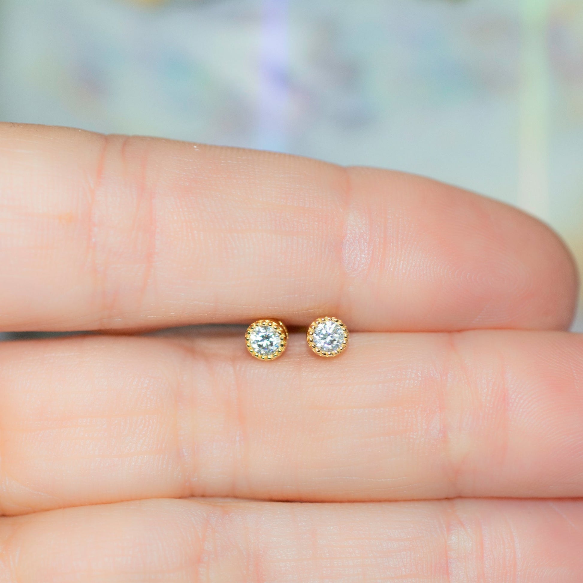 Dainty diamond earrings for everyday wear