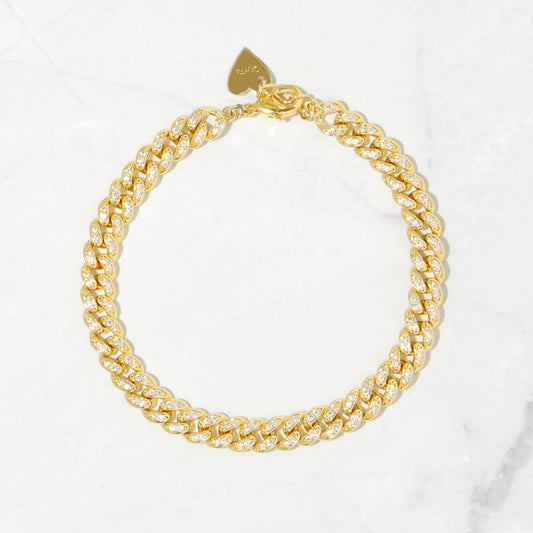 Pave Curb Chain Anklet