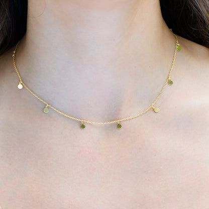 Disc Charm Choker Necklace