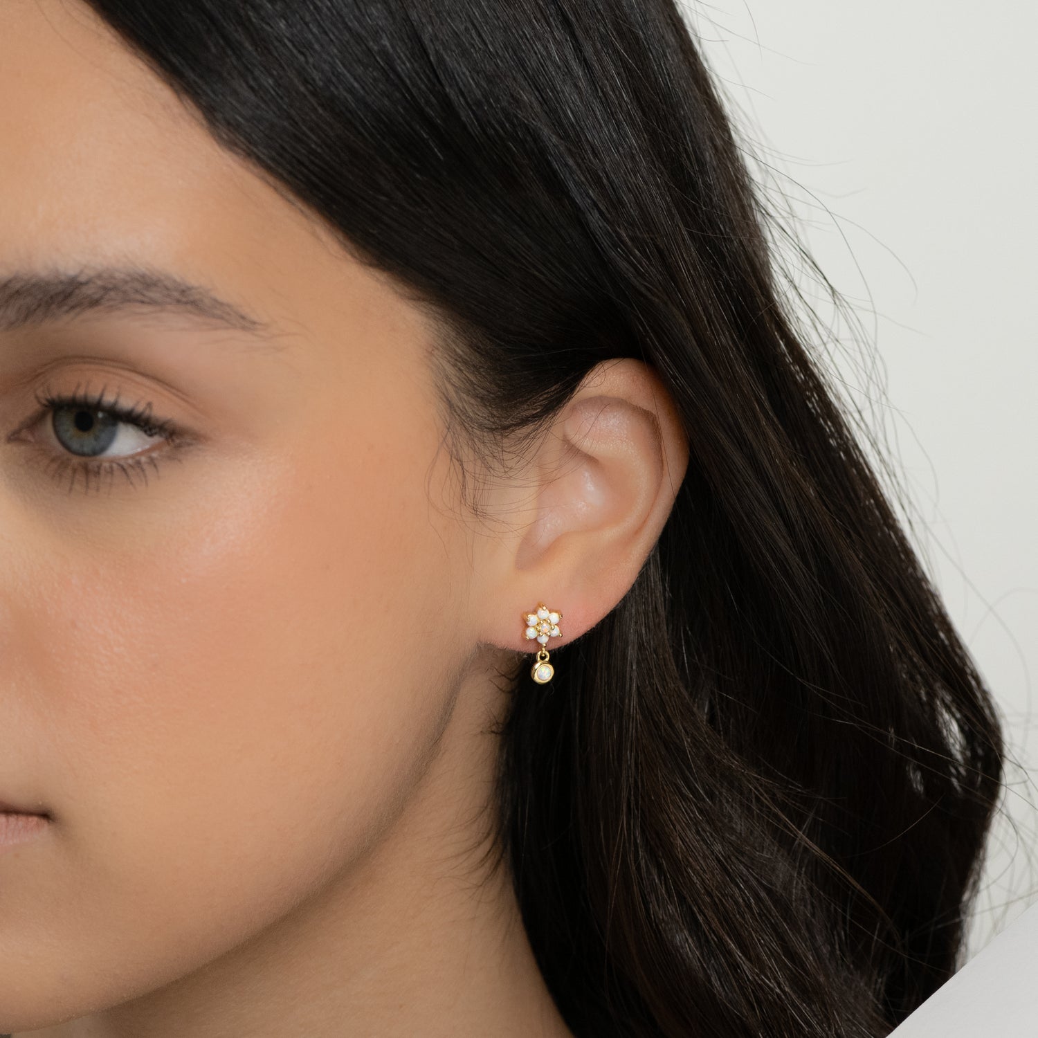 Dangling Opal Stud Earrings
