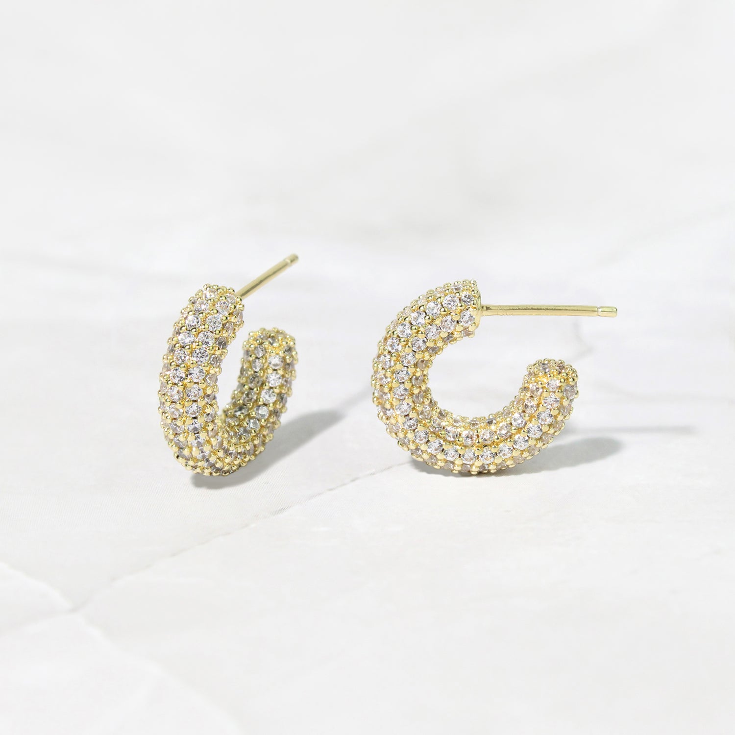 Chunky Pavé Hoop Earrings