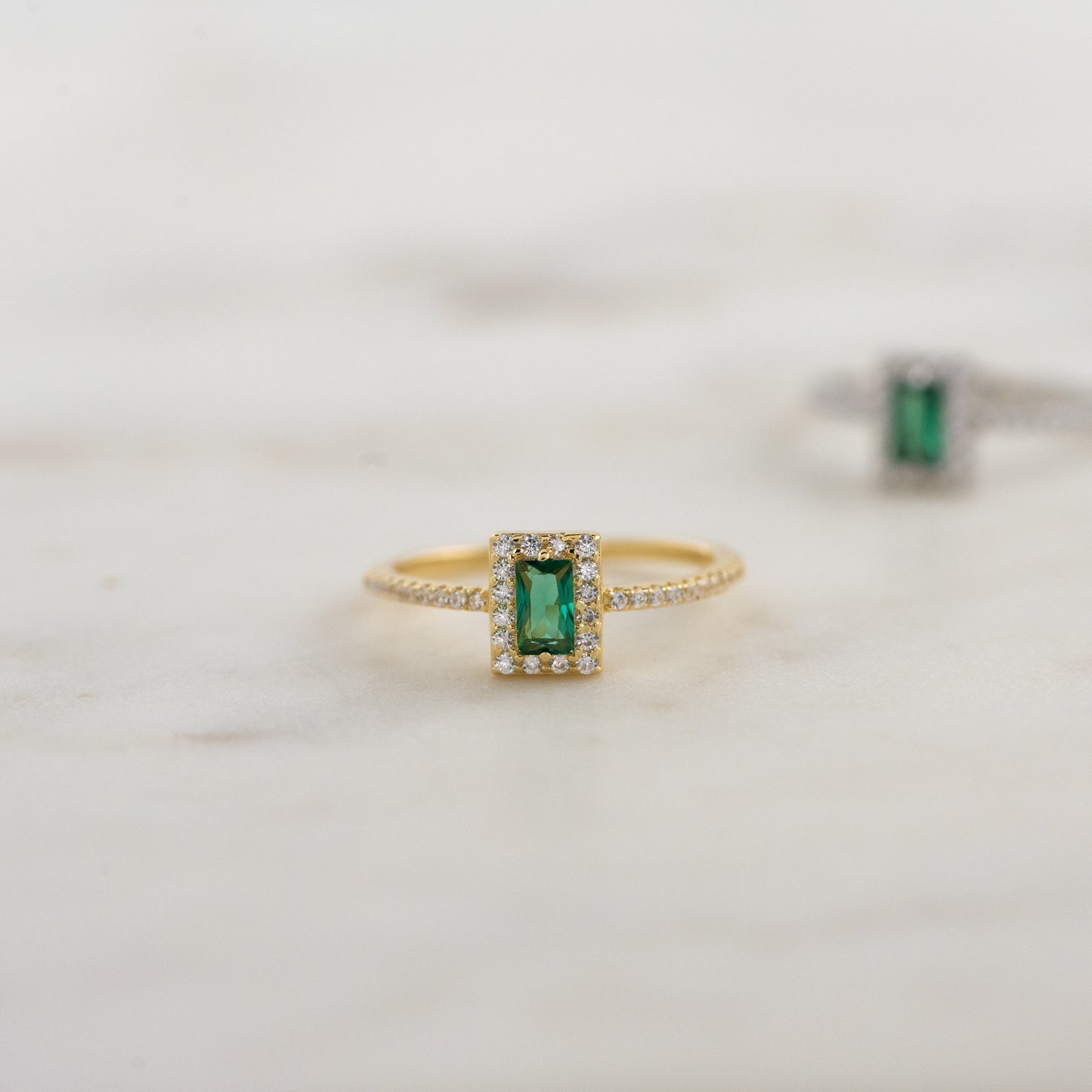 Emerald CZ Ring