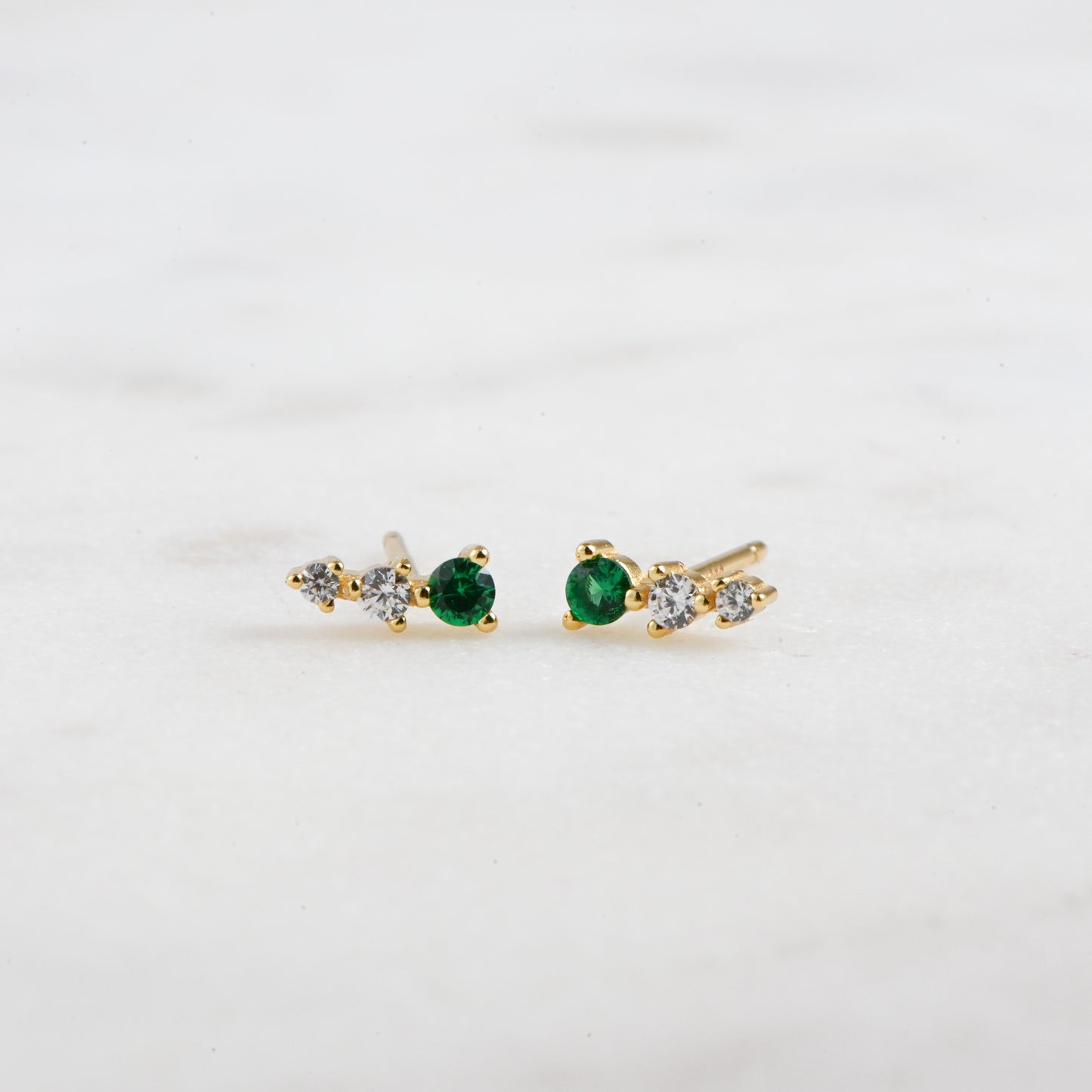 Emerald & Diamond Ear Climber