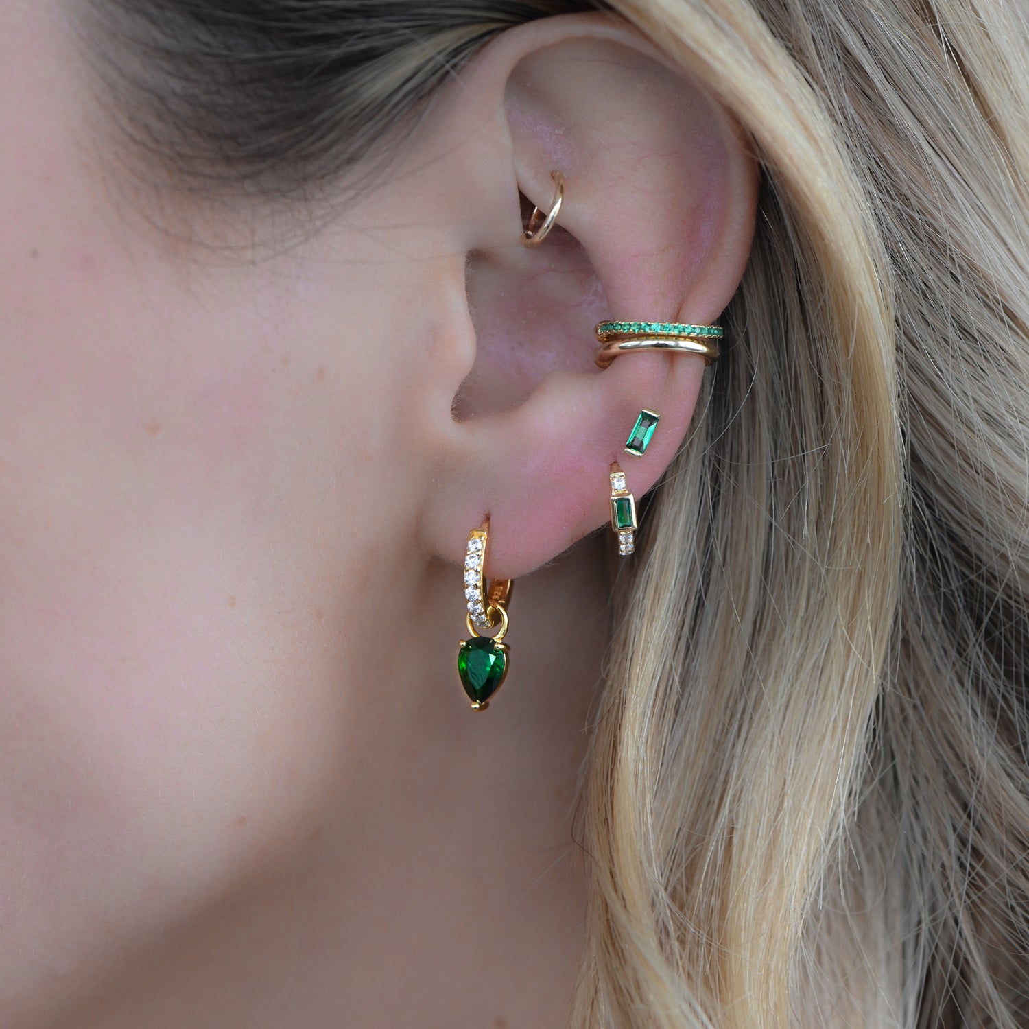 Emerald Ear Cuff