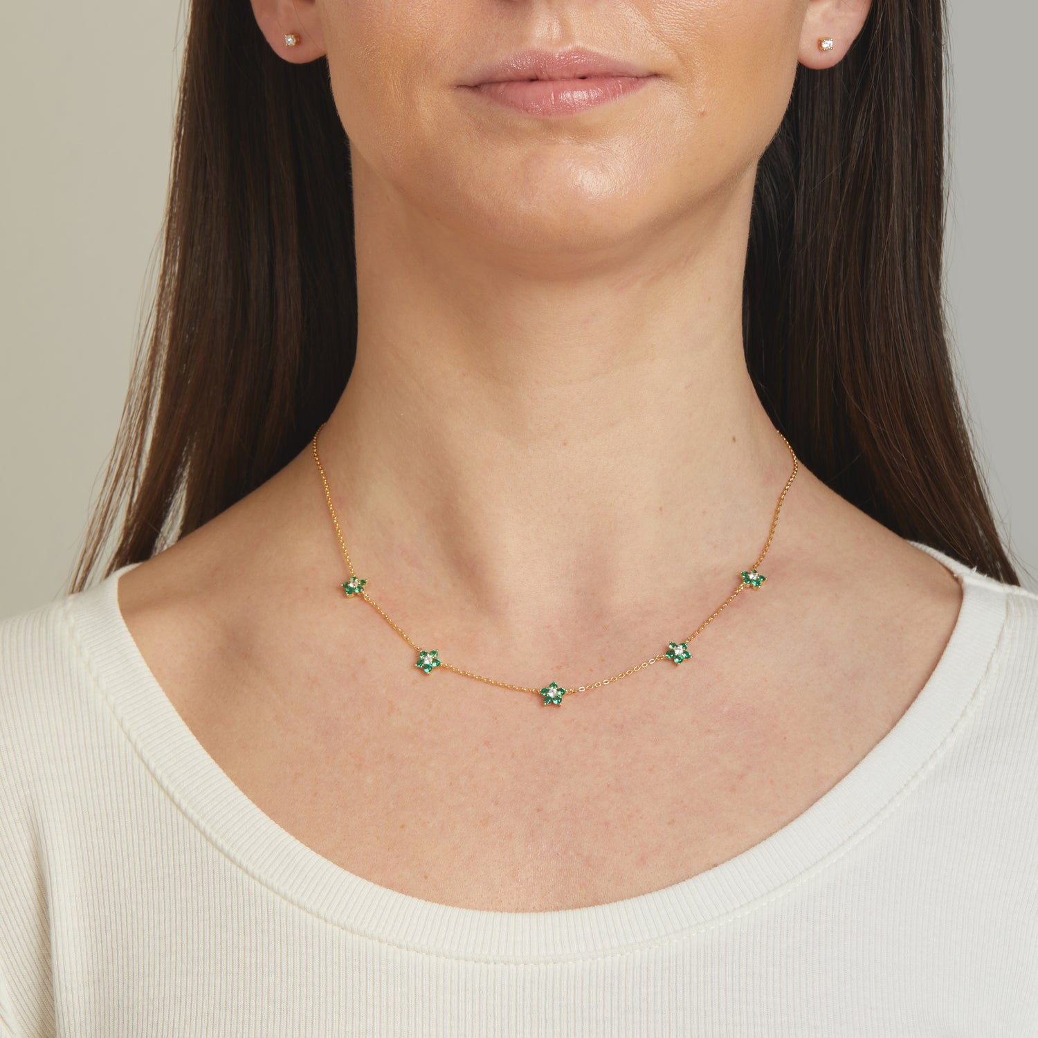 Emerald Flower Necklace