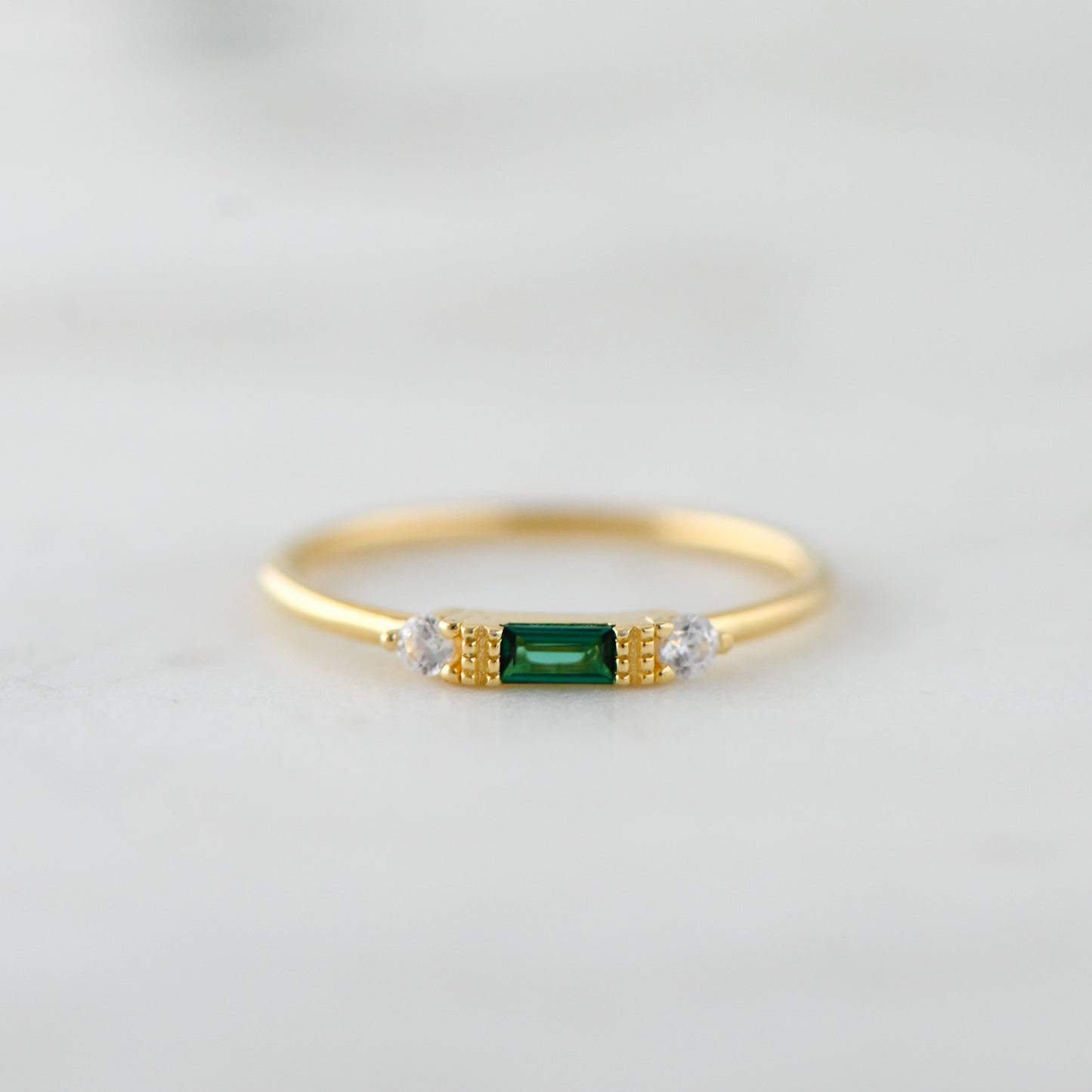 Emerald Baguette Ring