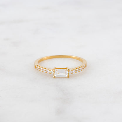 Baguette & CZ Stacking Ring
