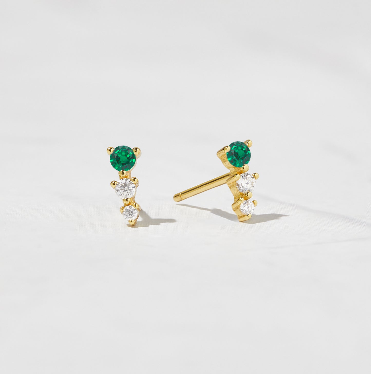 Emerald & Diamond Ear Climber