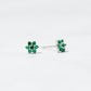 Emerald Flower Studs