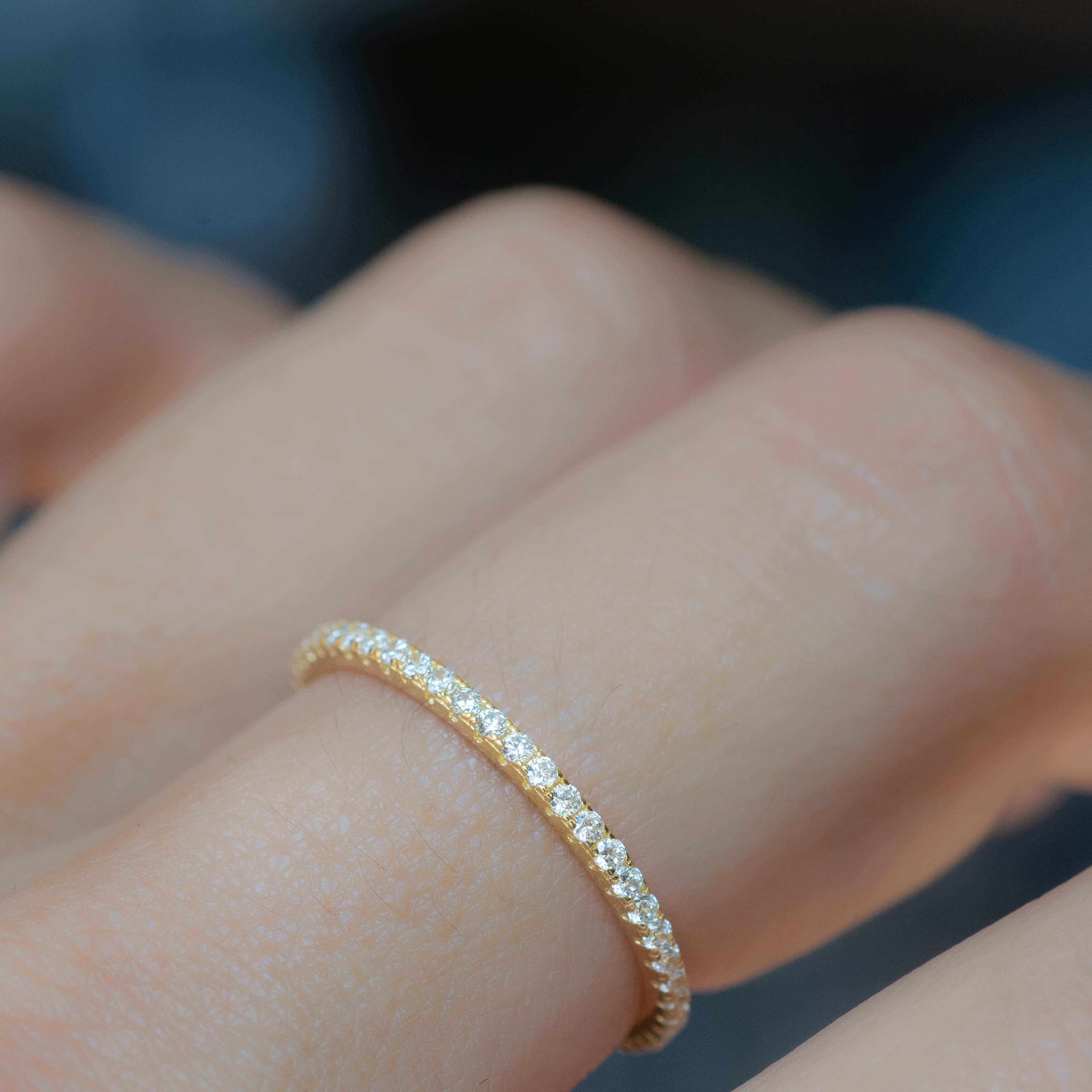 Cz eternity deals band yellow gold