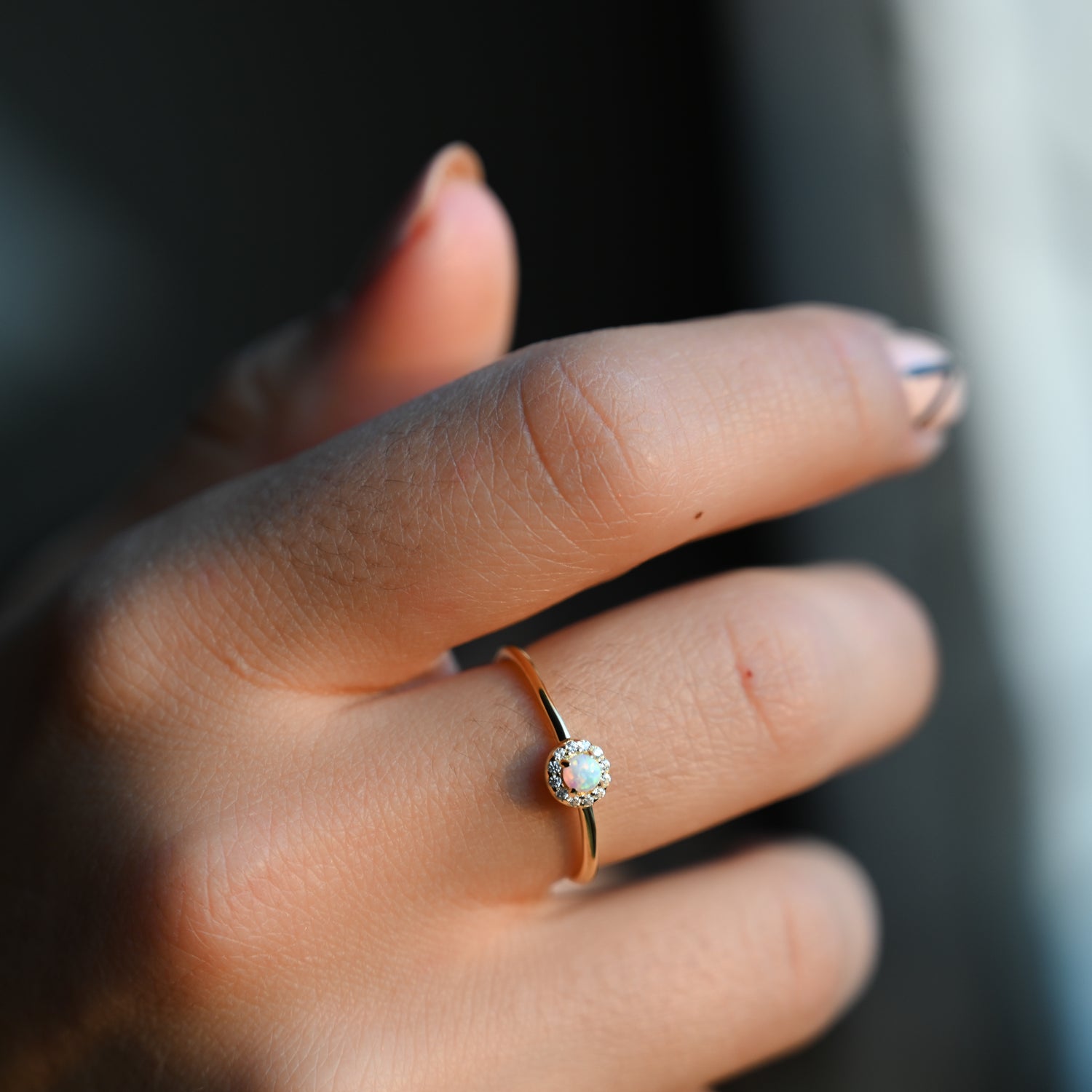 Solitaire Opal Ring