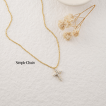 Thin rope chain cross necklace from Sami Jewels