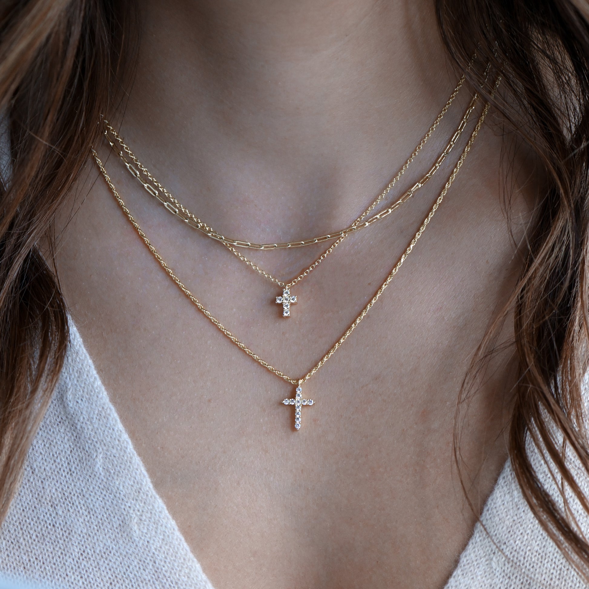 Cross With Crown Necklace ONOZO Cross Necklace Woen