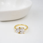 gold toi et moi two stone ring
