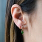 Emerald Tear Drop Charm Huggies