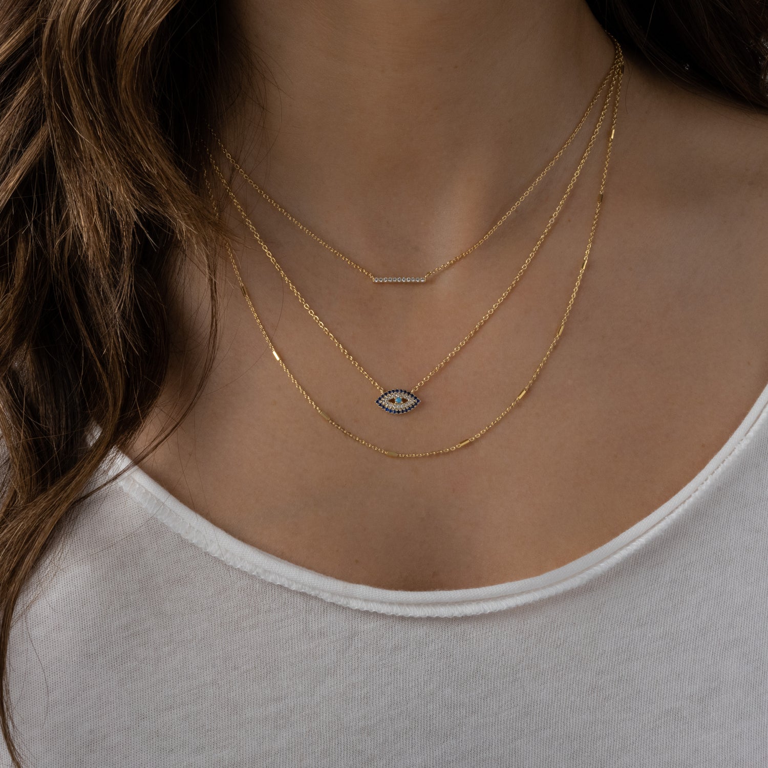 Sapphire Evil Eye Necklace