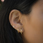 Simple hoop earrings and stackable studs from Sami Jewels