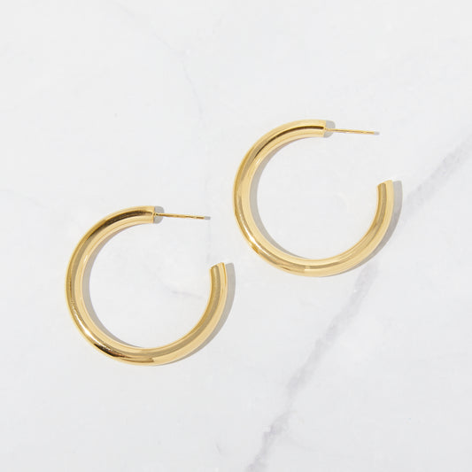 35mm Gold Hoop Earrings