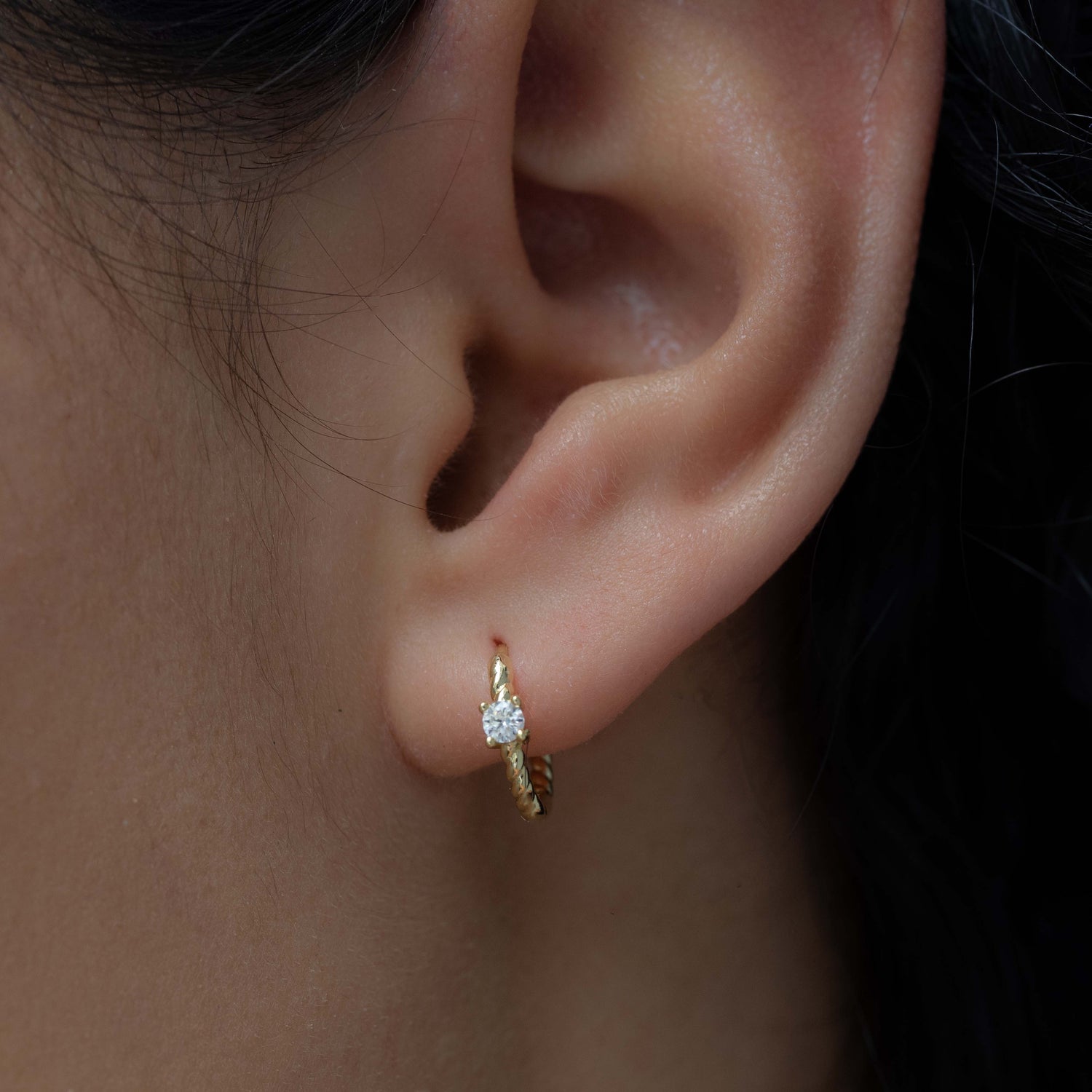 Spiral Huggie Hoops