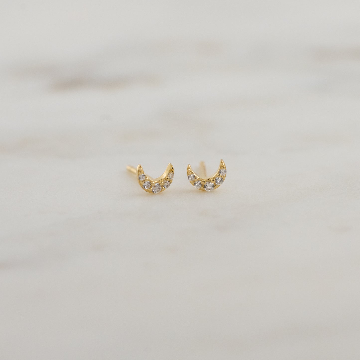 Tiny Moon Stud Earrings