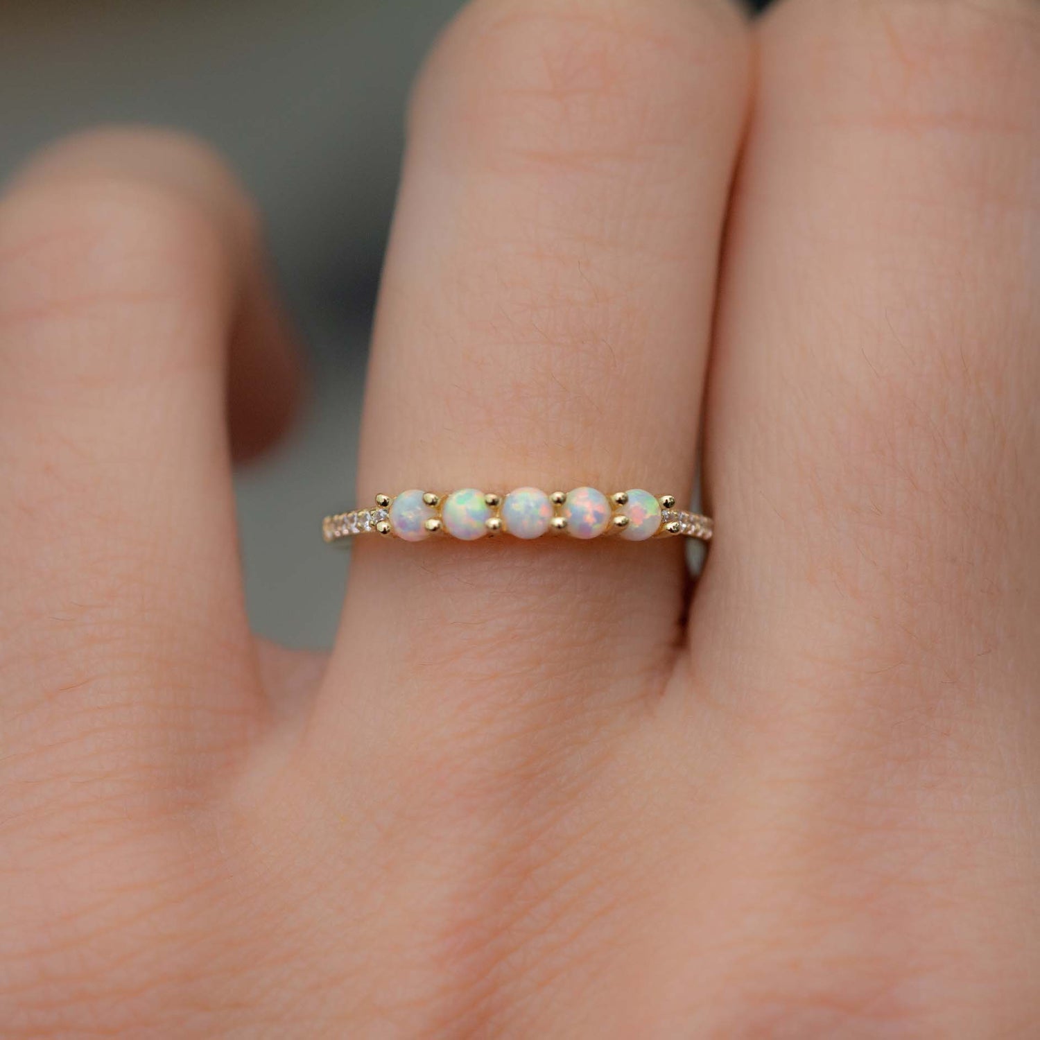 5 Stone Opal Ring