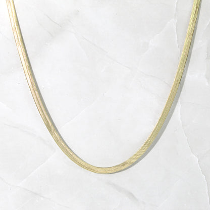 4mm Gold Herringbone Necklace