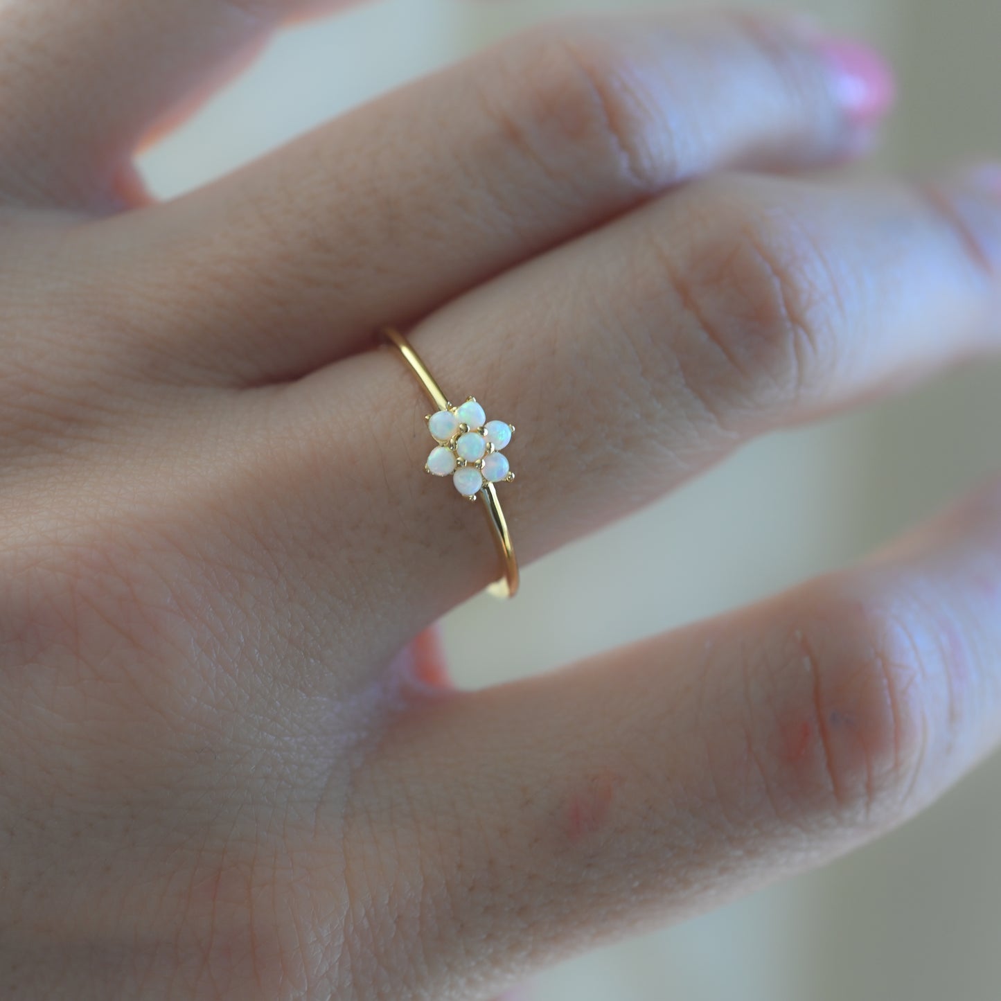Opal Flower Ring