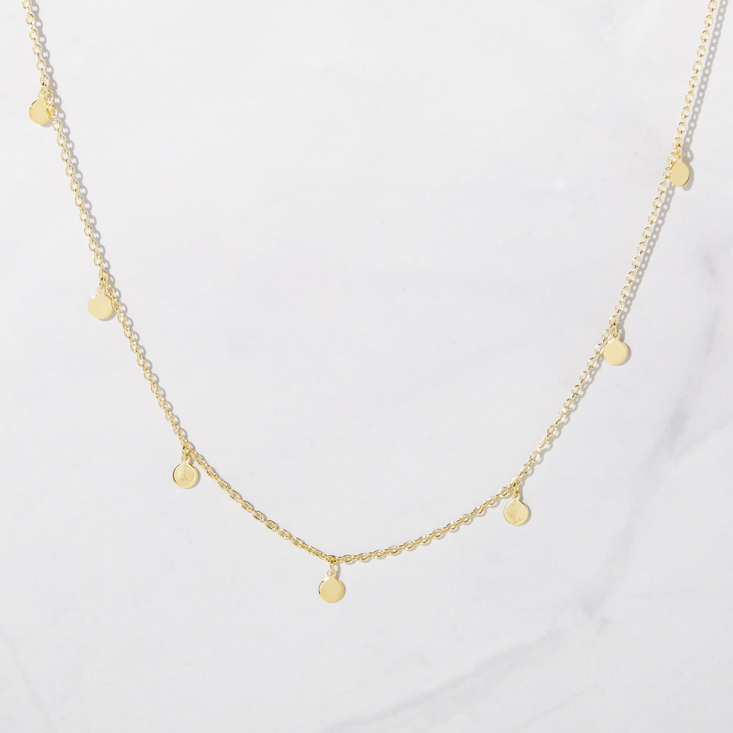 Disc Charm Choker Necklace