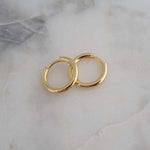 Pair of gold simple 14K gold plated hoop earrings