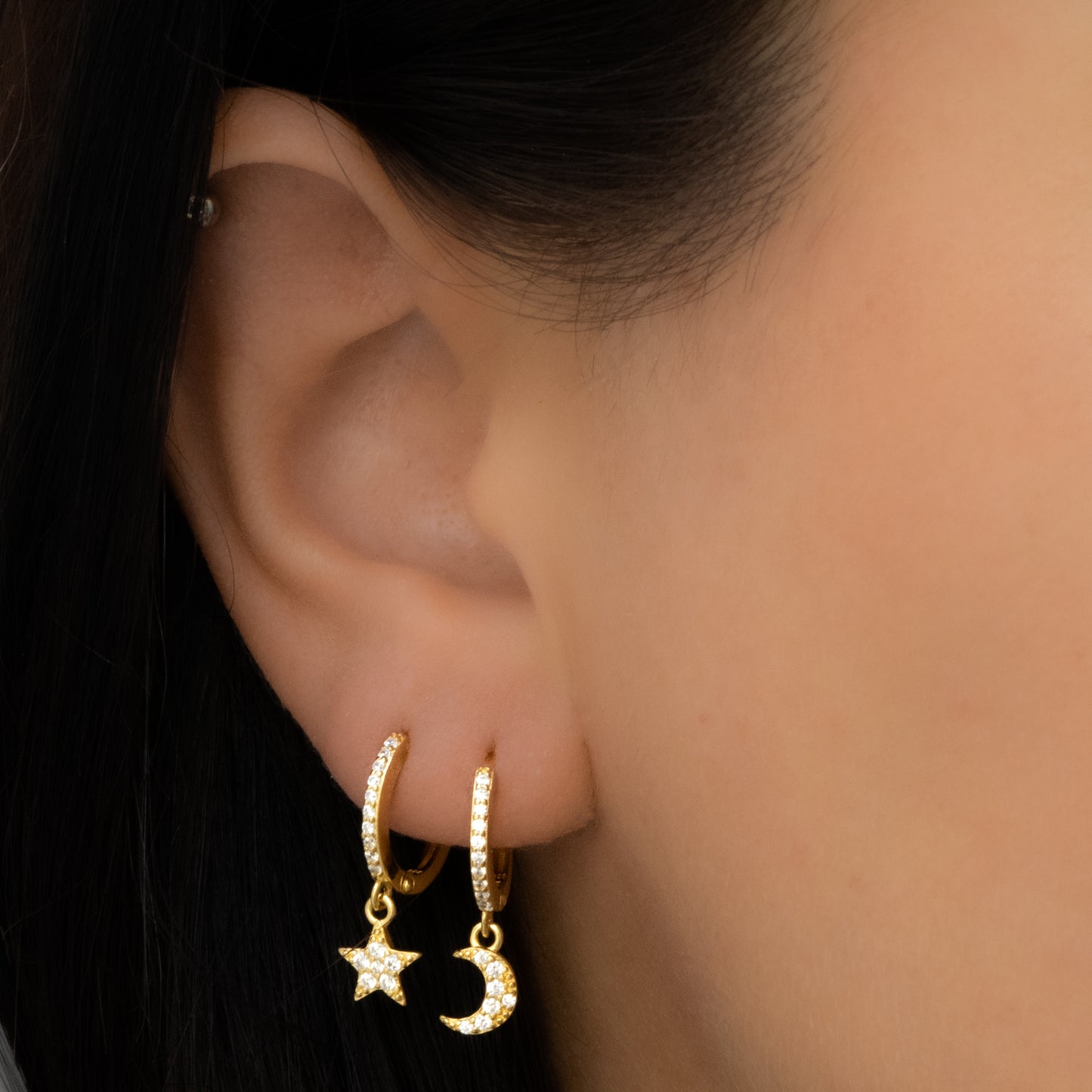 Star & Moon Charm Earrings