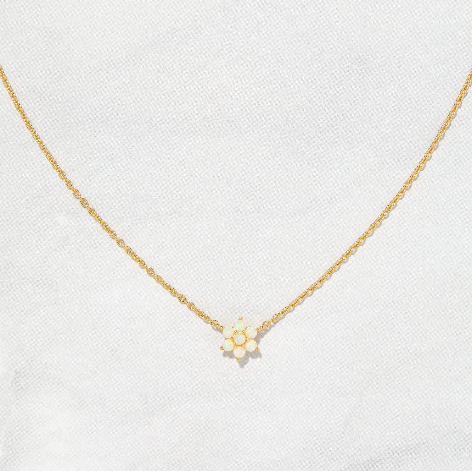 Opal Flower Necklace