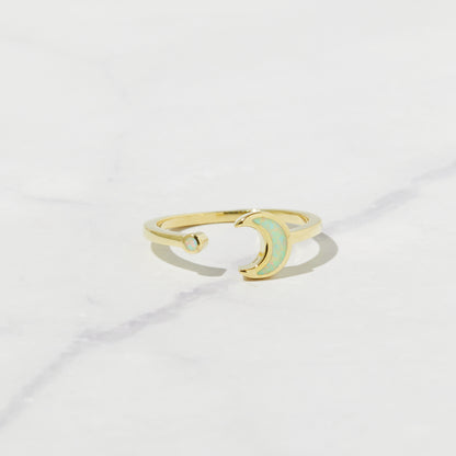 Opal Moon Ring