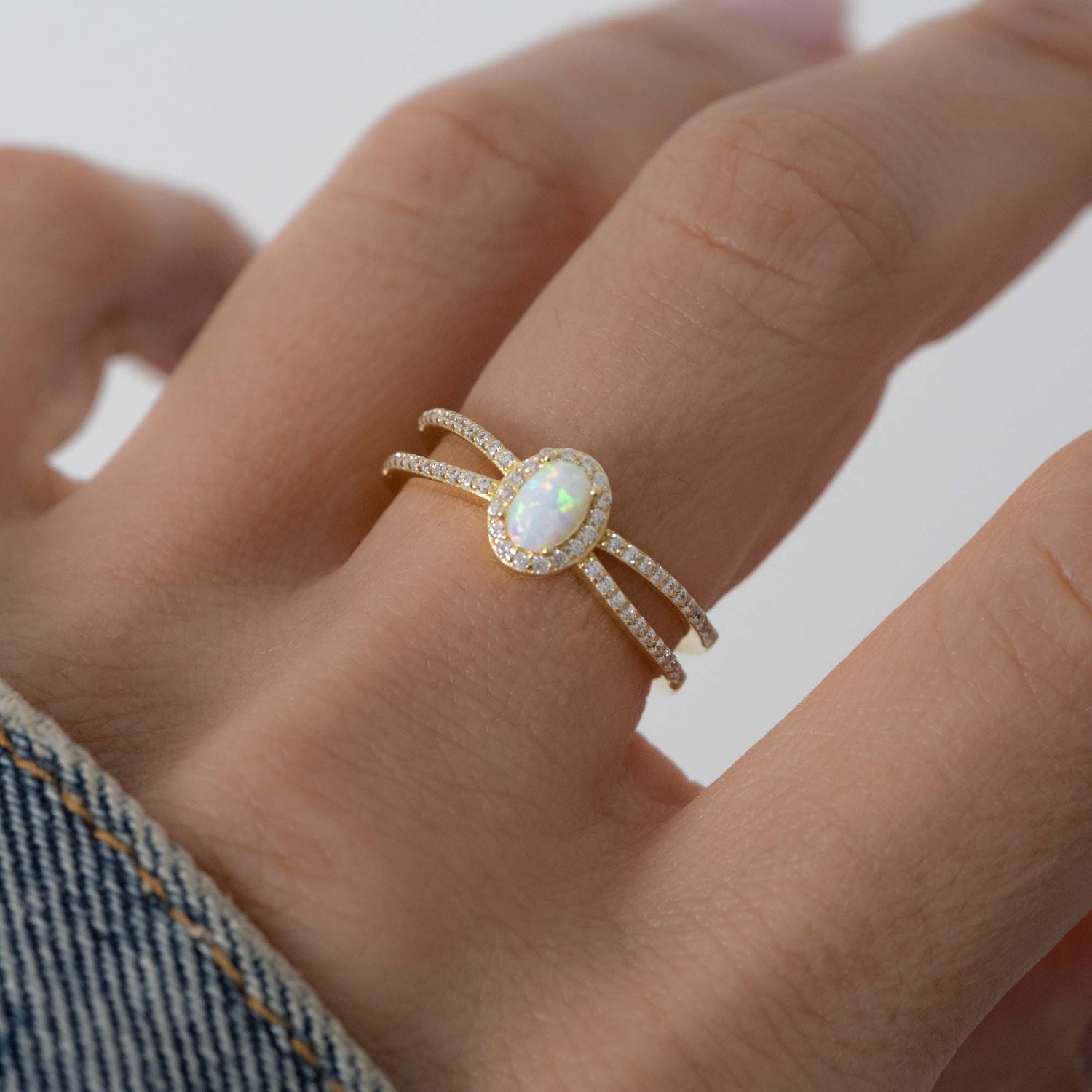 Split Shank Opal Ring