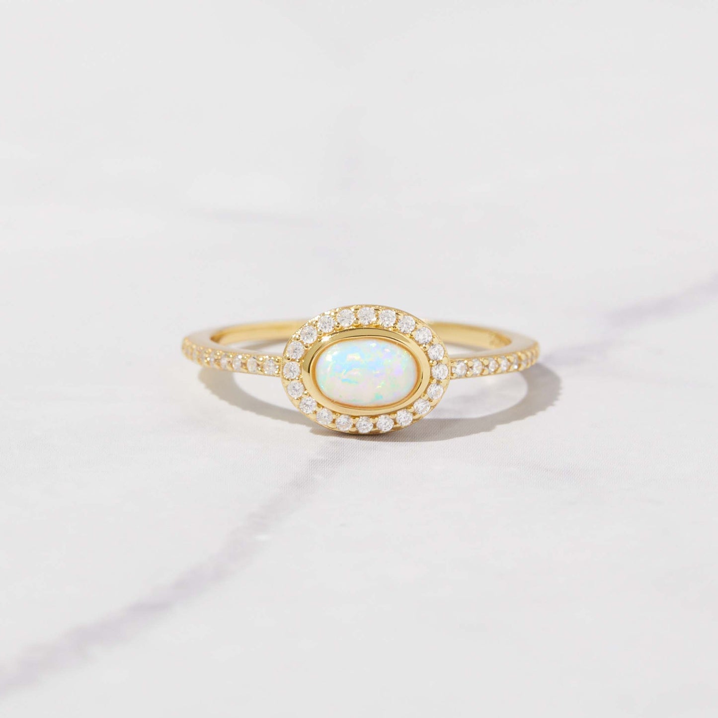 Opal Halo Ring