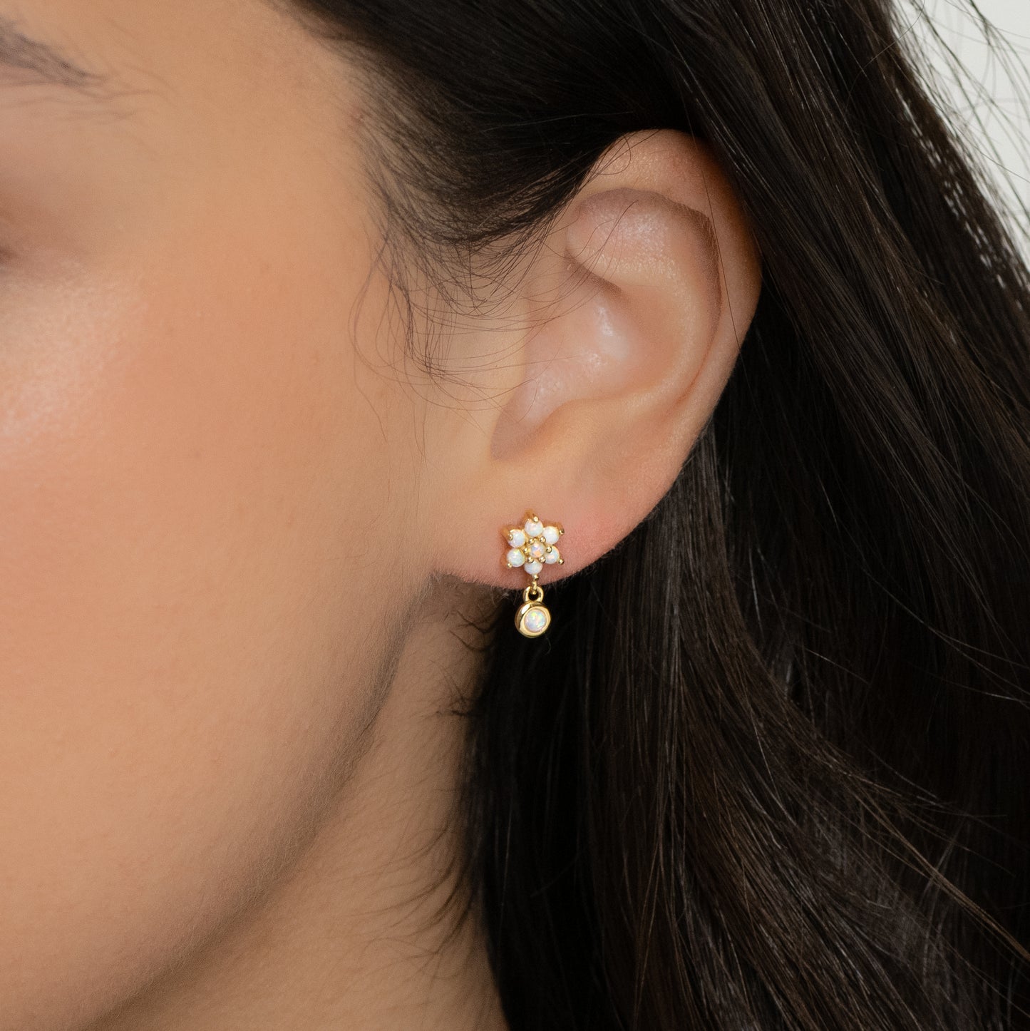 Dangling Opal Stud Earrings