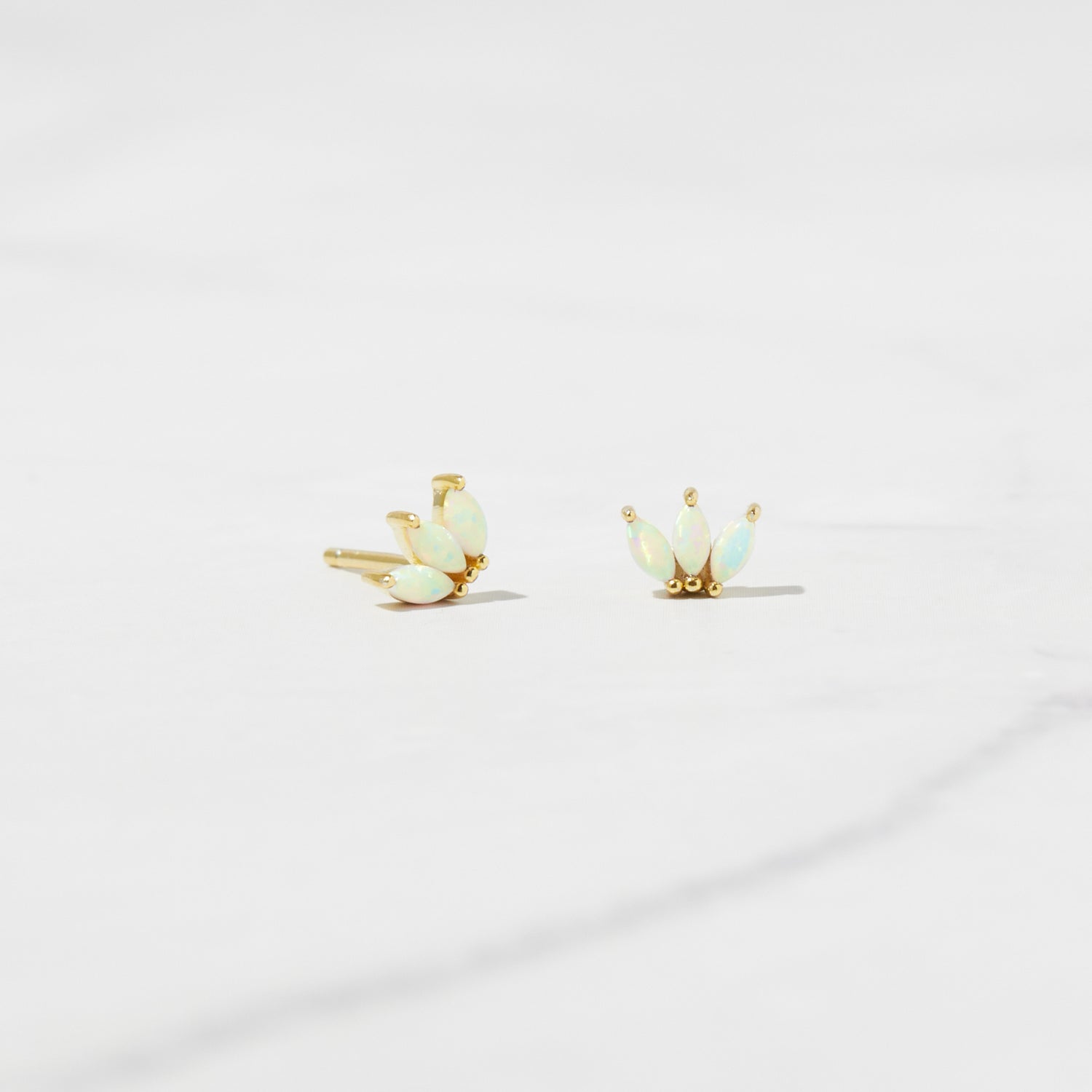 Tiny Opal Petal Studs