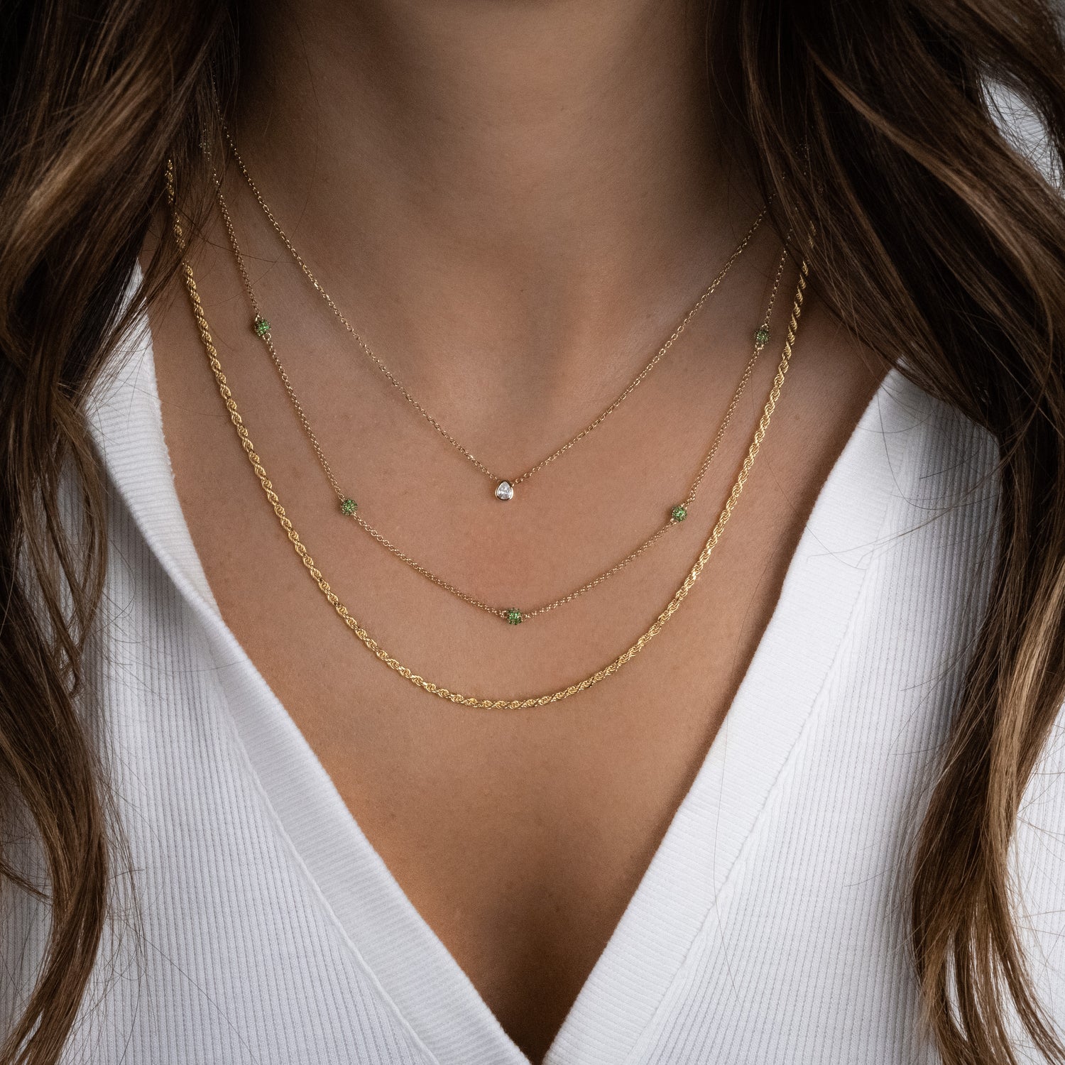 Tear Drop Pendant Necklace