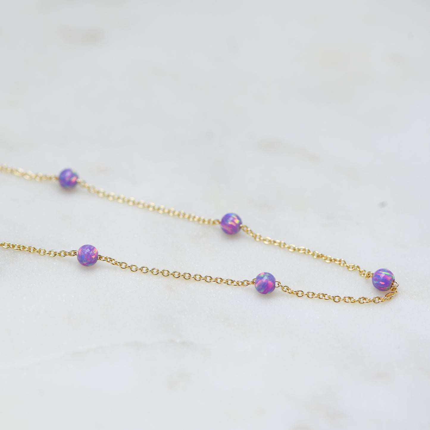 Purple Opal Beaded Bracelet