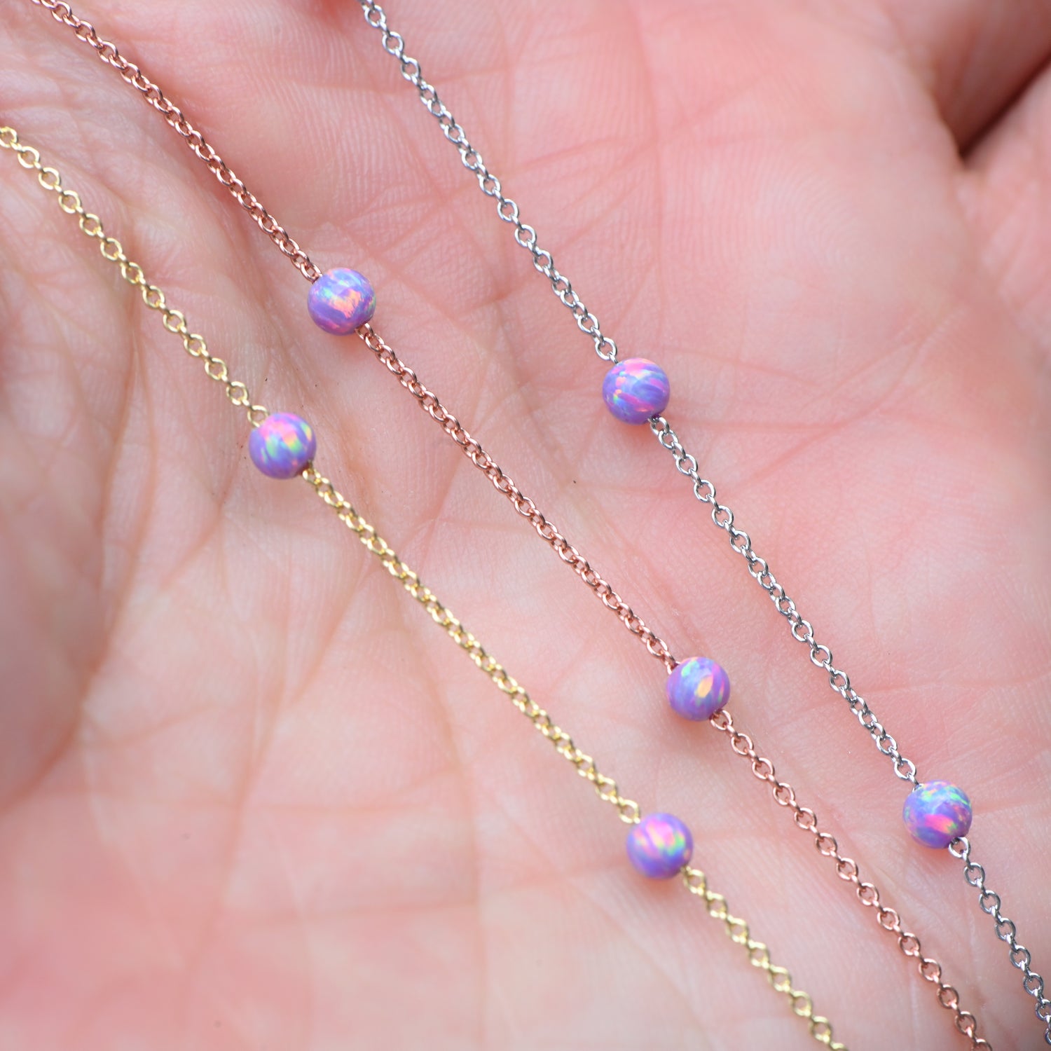 Purple Opal Beaded Bracelet