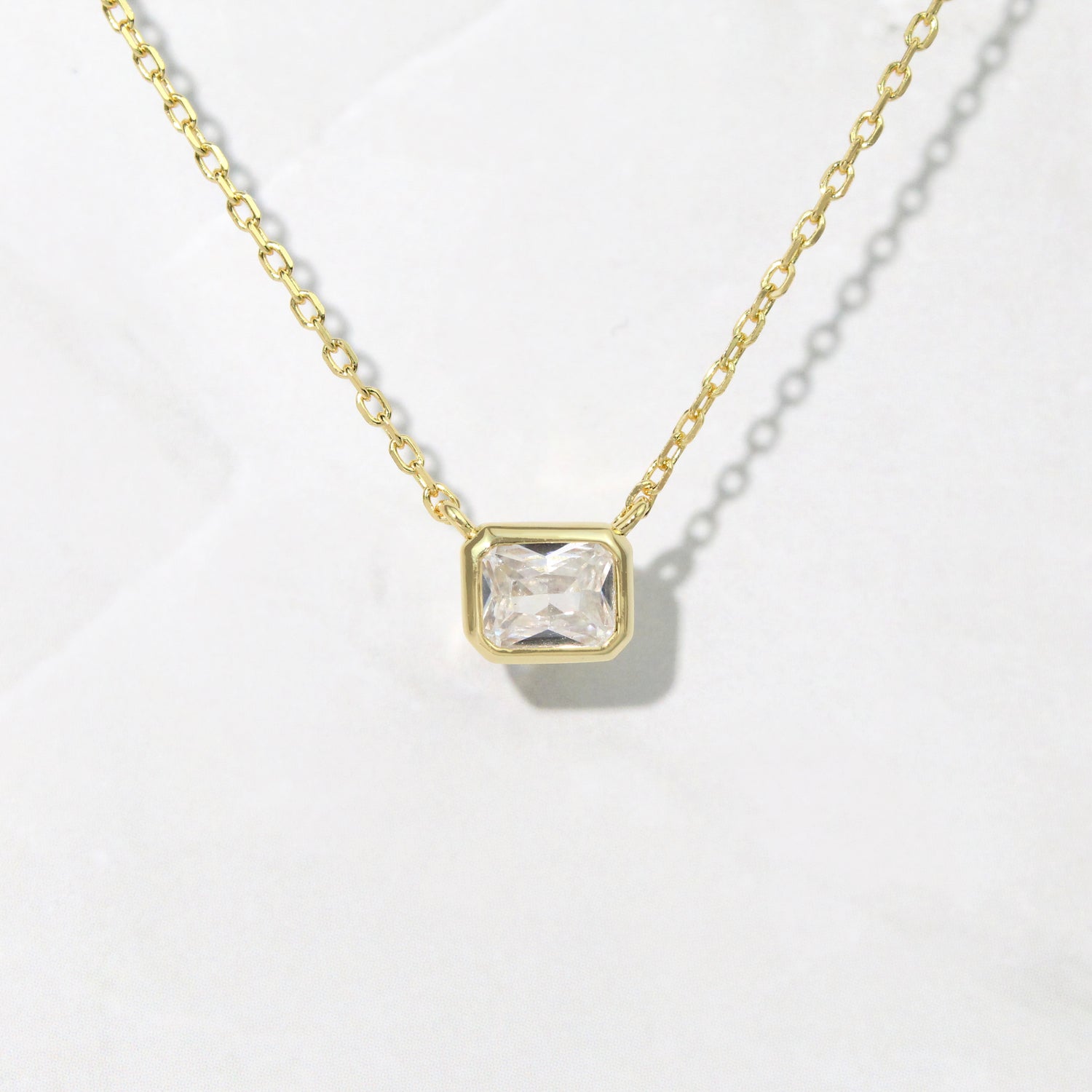Radiant Bezel Necklace