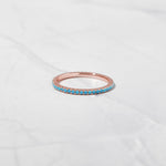 Dainty rose gold plated turquoise ring