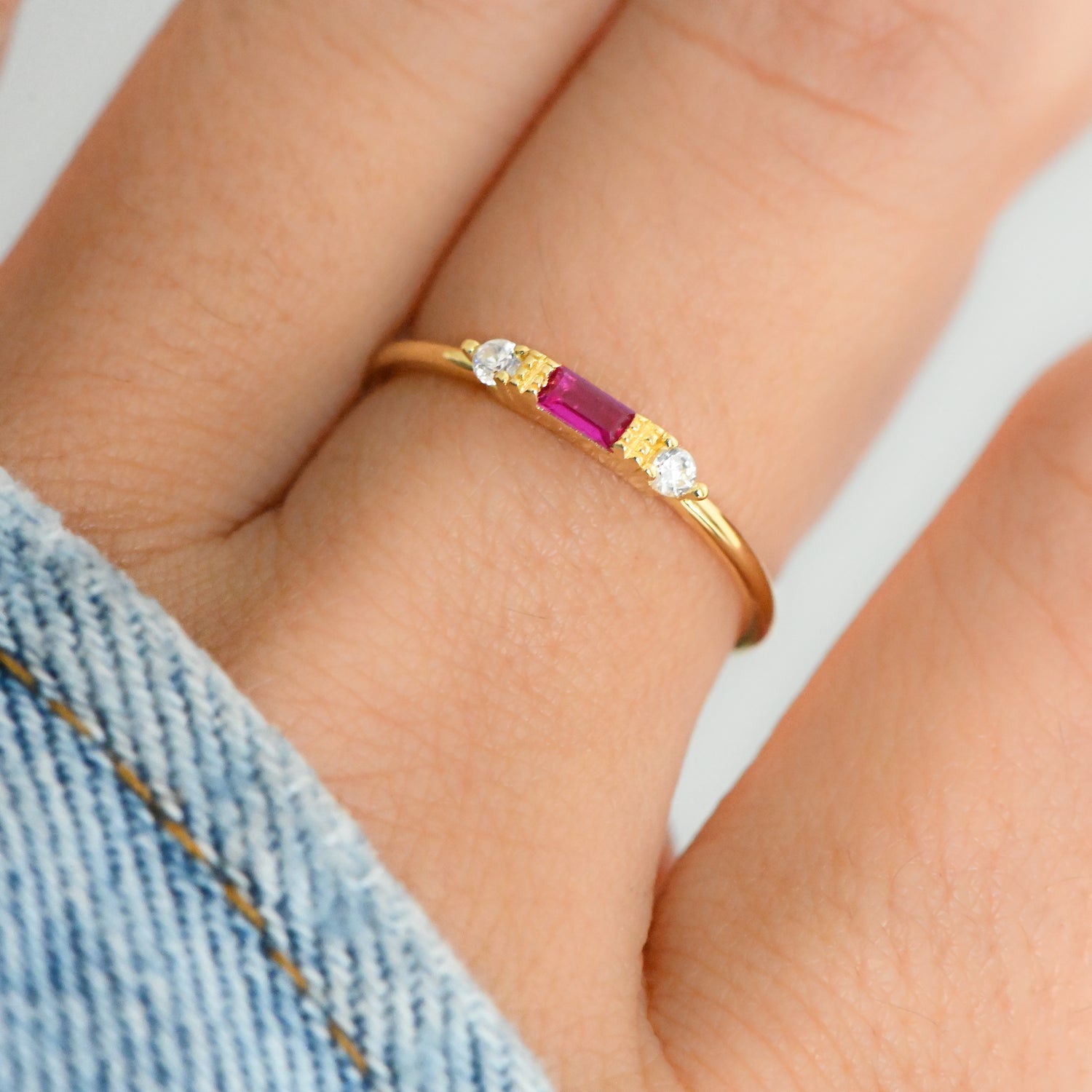 Ruby Baguette Ring
