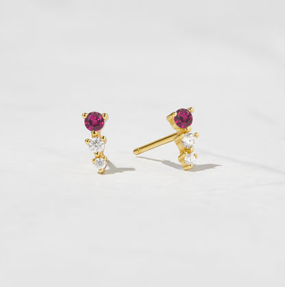 Ruby & Diamond Ear Climber