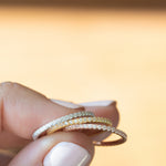 multiple cubic zirconia eternity bands made of sterling silver