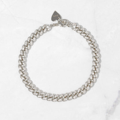 Pave Curb Chain Anklet